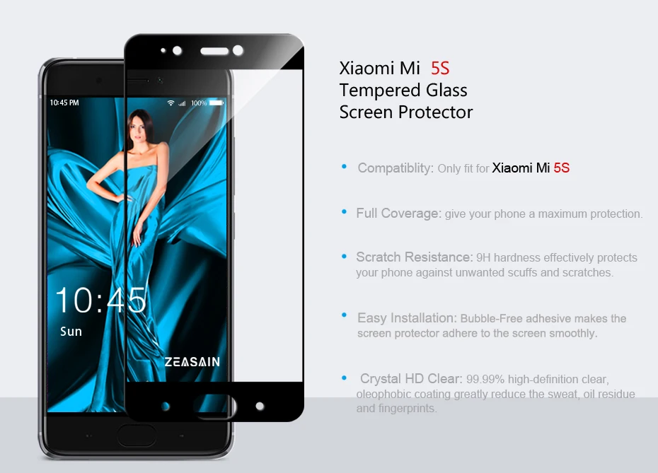 2 Pack Original ZEASAIN Screen Protector For Xiaomi Mi5S M5s Mi 5S Xiomi 5S Full Cover Tempered Glass 9H Protective Glass Film (5)