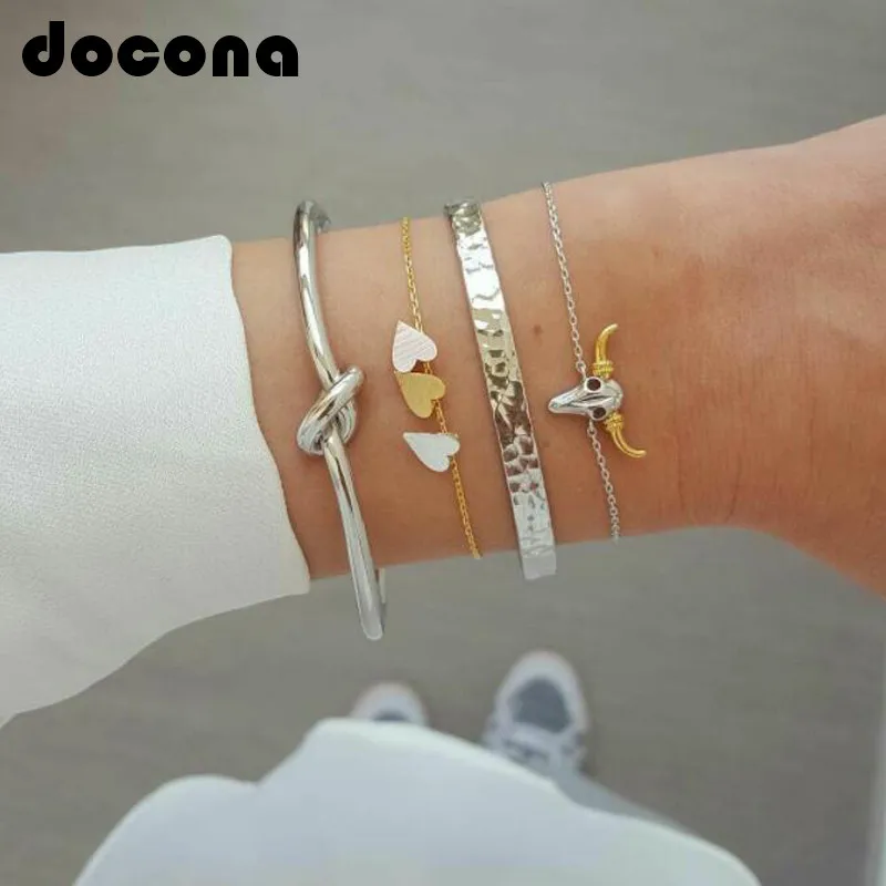docona Silver Heart Bull Head Bracelet Bangle Set for Women Geometric Opening Layered Bracelet Set Pulseiras 5810
docona Silver Heart Bull Head Bracelet Bangle Set for Women Geometric Opening Layered Bracelet Set Pulseiras 5810