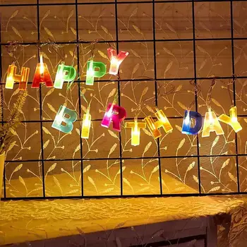 Colorful 'Happy Birthday' 'Merry Christmas' Letters LED Fairy String Lights Christmas Festival Party Decoration String Light 
Colorful 'Happy Birthday' 'Merry Christmas' Letters LED Fairy String Lights Christmas Festival Party Decoration String Light