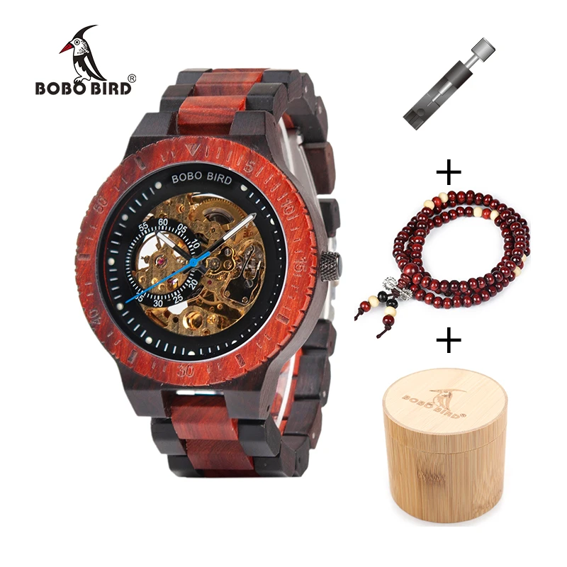 BOBO BIRD Wooden Mechanical Watch Reloj masculino Mens Watches Top Brand Luxury Timepieces With Bead Bracelet Orologio da uomo
BOBO BIRD Wooden Mechanical Watch Reloj masculino Mens Watches Top Brand Luxury Timepieces With Bead Bracelet Orologio da uomo