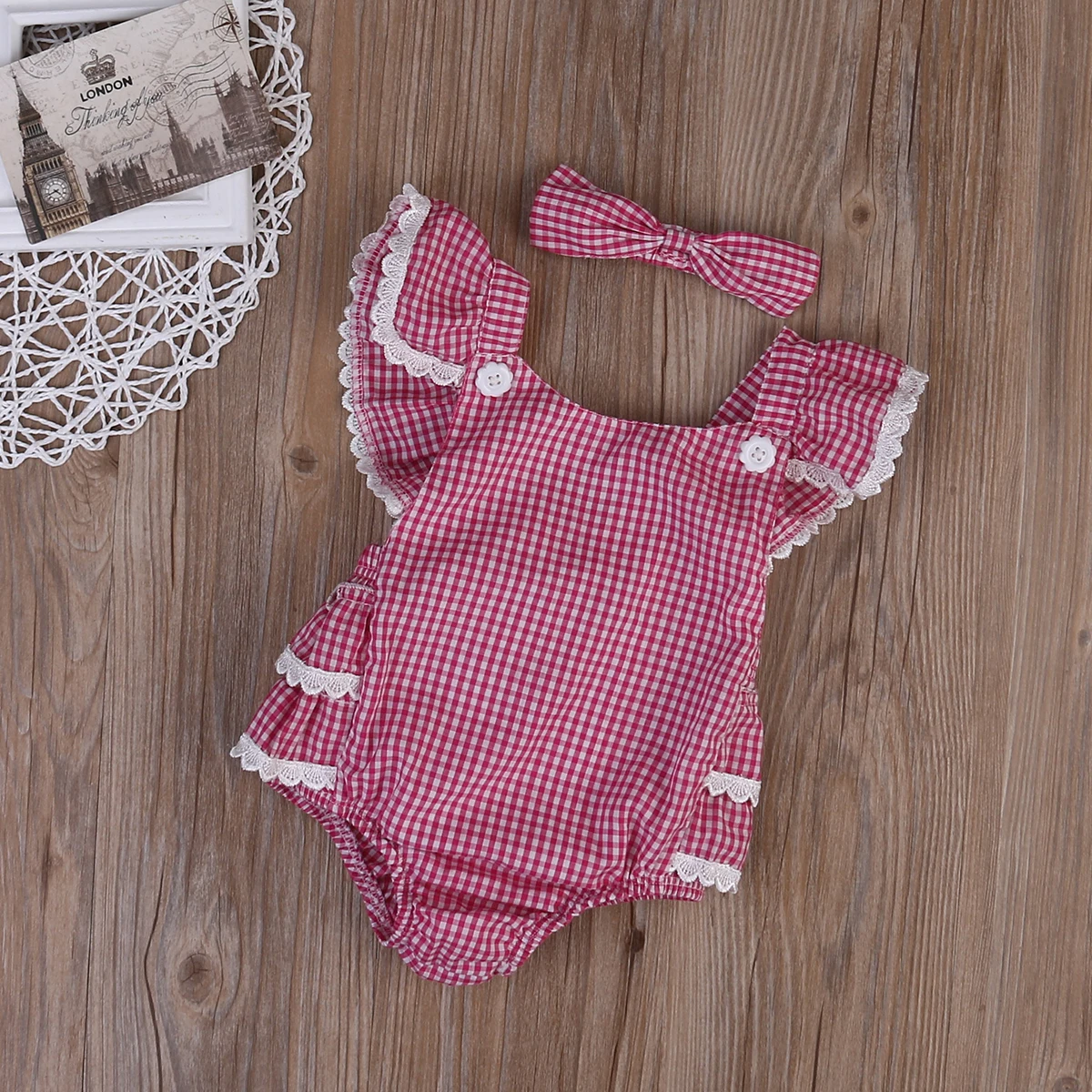 Infant Baby Girls Boys clothes Sleeveless Baby bodysuit Plaid Summer Sunsuit +Headband Outfits Kids clothes
Infant Baby Girls Boys clothes Sleeveless Baby bodysuit Plaid Summer Sunsuit +Headband Outfits Kids clothes