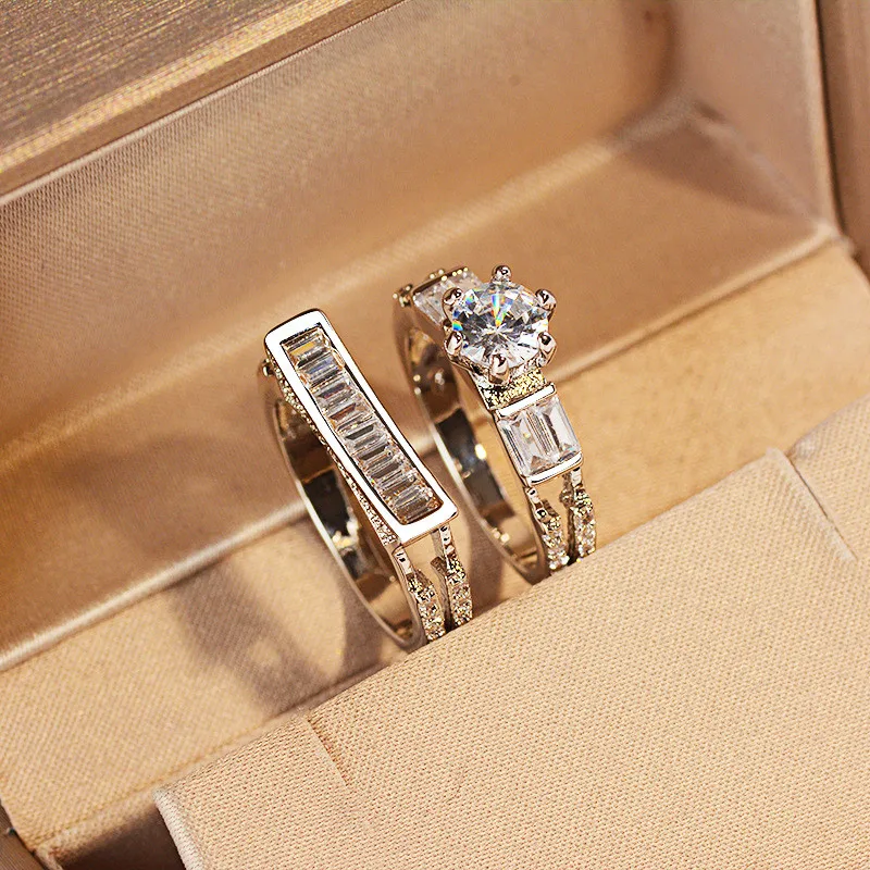 Luxury Female Zircon Stone Ring Set Crystal Silver Color Bridal Ring Wedding Jewelry Promise Engagement Rings For Women
Luxury Female Zircon Stone Ring Set Crystal Silver Color Bridal Ring Wedding Jewelry Promise Engagement Rings For Women