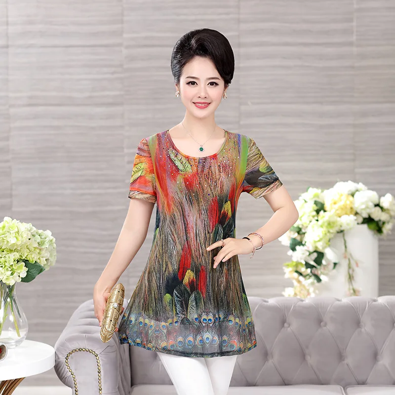 NIFULLAN Women Summer Clothing Middle-Aged Mother Large Size Short Sleeve Lace T-shirt O-Neck Casual Loose Print Top Pullover
NIFULLAN Women Summer Clothing Middle-Aged Mother Large Size Short Sleeve Lace T-shirt O-Neck Casual Loose Print Top Pullover