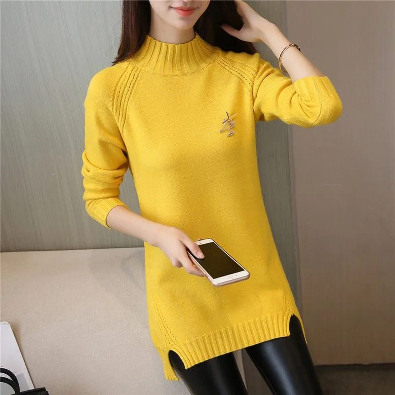 HaoRu Women's Sweater Winter 2017 Autumn Fashion Irregul Knitting Pullovers Turtleneck Thick Warm Long Knitted Sweater Female 
HaoRu Women's Sweater Winter 2017 Autumn Fashion Irregul Knitting Pullovers Turtleneck Thick Warm Long Knitted Sweater Female