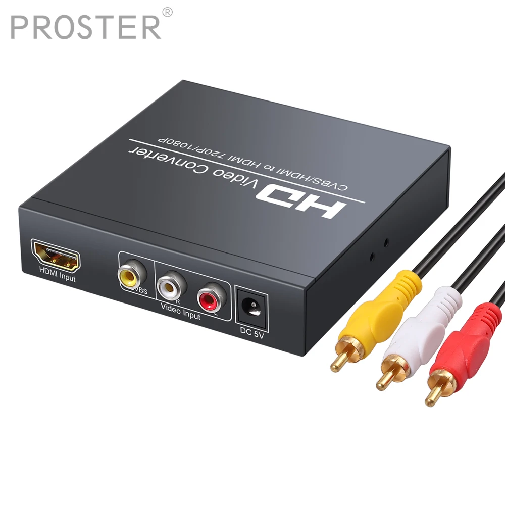 Proster HDMI to AV RCA HDMI 1080P Converter Scaler splitter for PS4 Apple TV DVD STB AV to HDMI Converter RCA HDMI Signal
Proster HDMI to AV RCA HDMI 1080P Converter Scaler splitter for PS4 Apple TV DVD STB AV to HDMI Converter RCA HDMI Signal