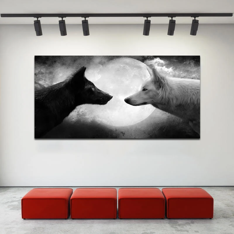 MUTU Black And White Wolf And Moon Canvas Painting Wall Art Poster Prints Decorative Pictures For Living Room Unframed
MUTU Black And White Wolf And Moon Canvas Painting Wall Art Poster Prints Decorative Pictures For Living Room Unframed