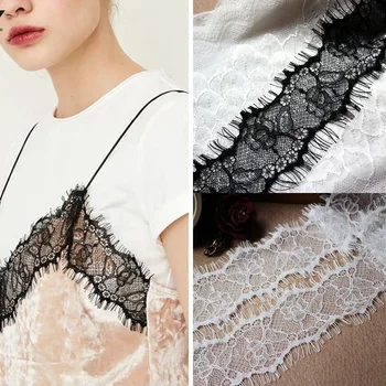 6meters/lot 6cm wide Polyester White/Black Embroidery Eyelash Lace Trim Ribbon Fabric for clothing Sewing Patch work
6meters/lot 6cm wide Polyester White/Black Embroidery Eyelash Lace Trim Ribbon Fabric for clothing Sewing Patch work