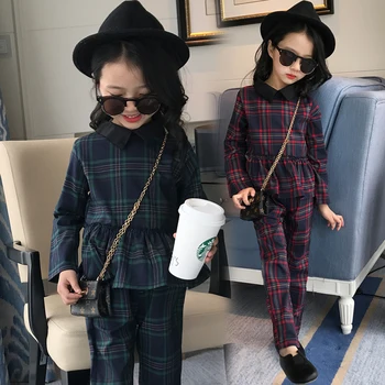 Fashion School Style Spring Autumn Fashion Girls Set Red Green Plaid Top +Plaid Pants 2 Pcs Suit Girls Clothing 4-14 Years
Fashion School Style Spring Autumn Fashion Girls Set Red Green Plaid Top +Plaid Pants 2 Pcs Suit Girls Clothing 4-14 Years