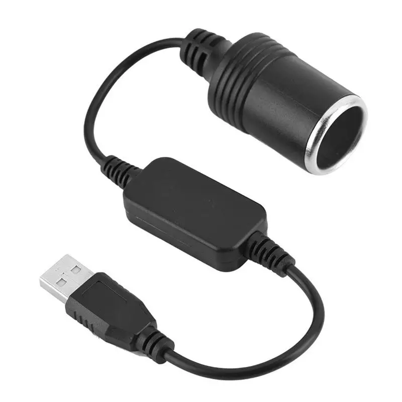 

Converter Adapter Wired USB Port to 12V Car Cigarette Lighter Socket Female Power Cord for Xiaomi Power Bank DVR Lighter
