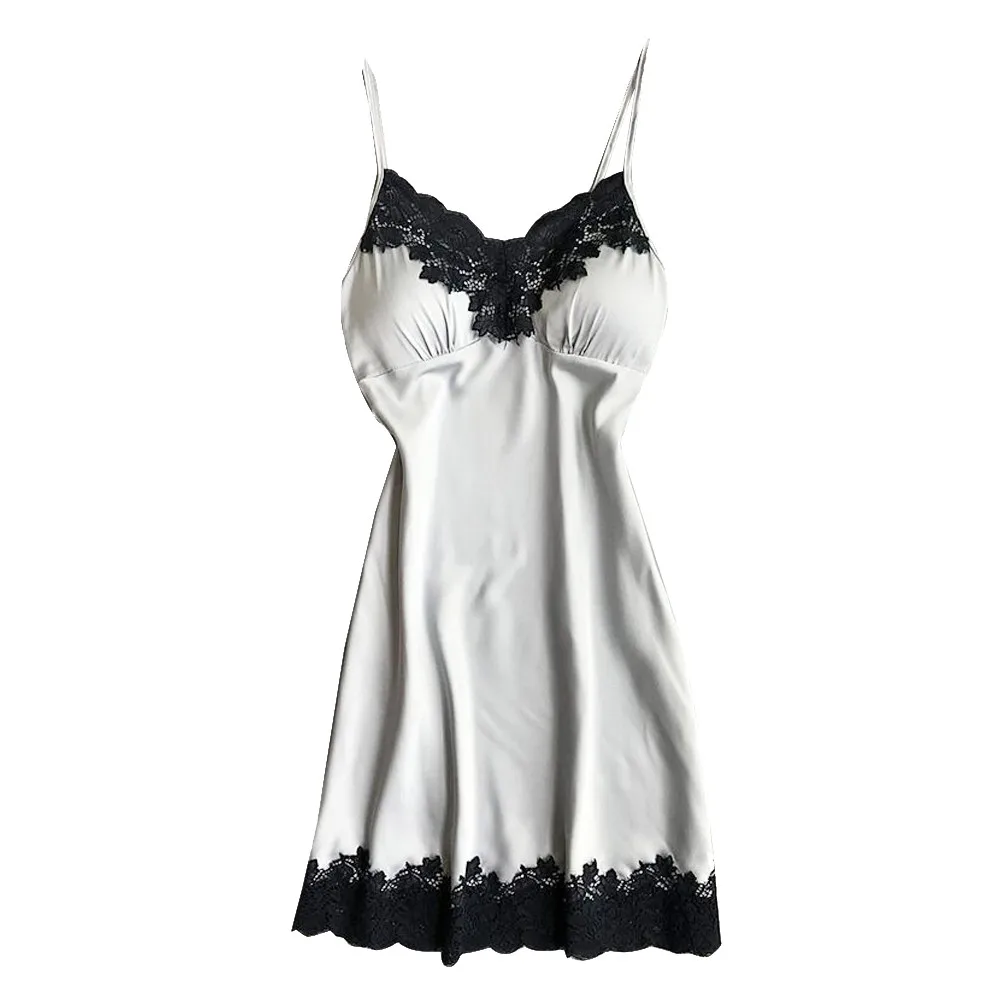 Ladies Sexy Silk Sleepwear Satin Nightgown V-neck Nightdress Slip Nighties Summer Night Dress Lace Night Lingerie For Women #P15
Ladies Sexy Silk Sleepwear Satin Nightgown V-neck Nightdress Slip Nighties Summer Night Dress Lace Night Lingerie For Women #P15
