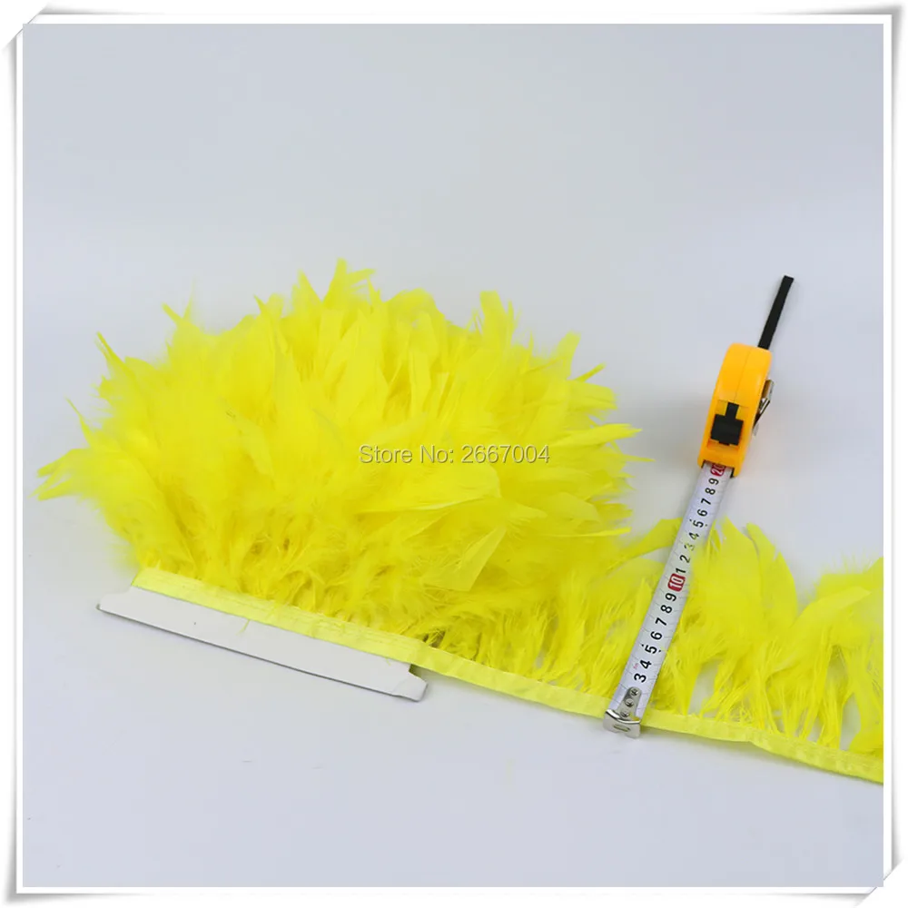 9 yellow chandelle turkey feather trims 5