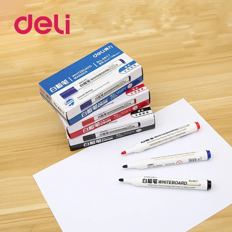 Delistar маркеры для белой доски 10 шт. черный синий красный цвет офисные и школьные