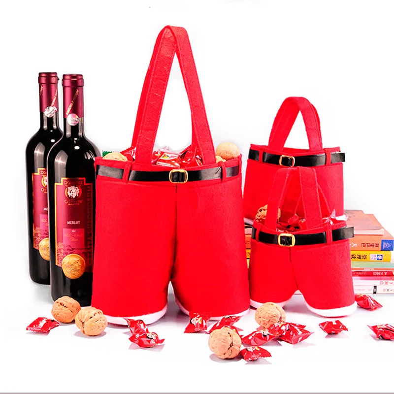 Fashionable Design Christmas Gift Treat Candy Wine Bottle Bag Xmas Decor Santa Claus Suspender Pants Style Bag wedding Gift Bags
Fashionable Design Christmas Gift Treat Candy Wine Bottle Bag Xmas Decor Santa Claus Suspender Pants Style Bag wedding Gift Bags