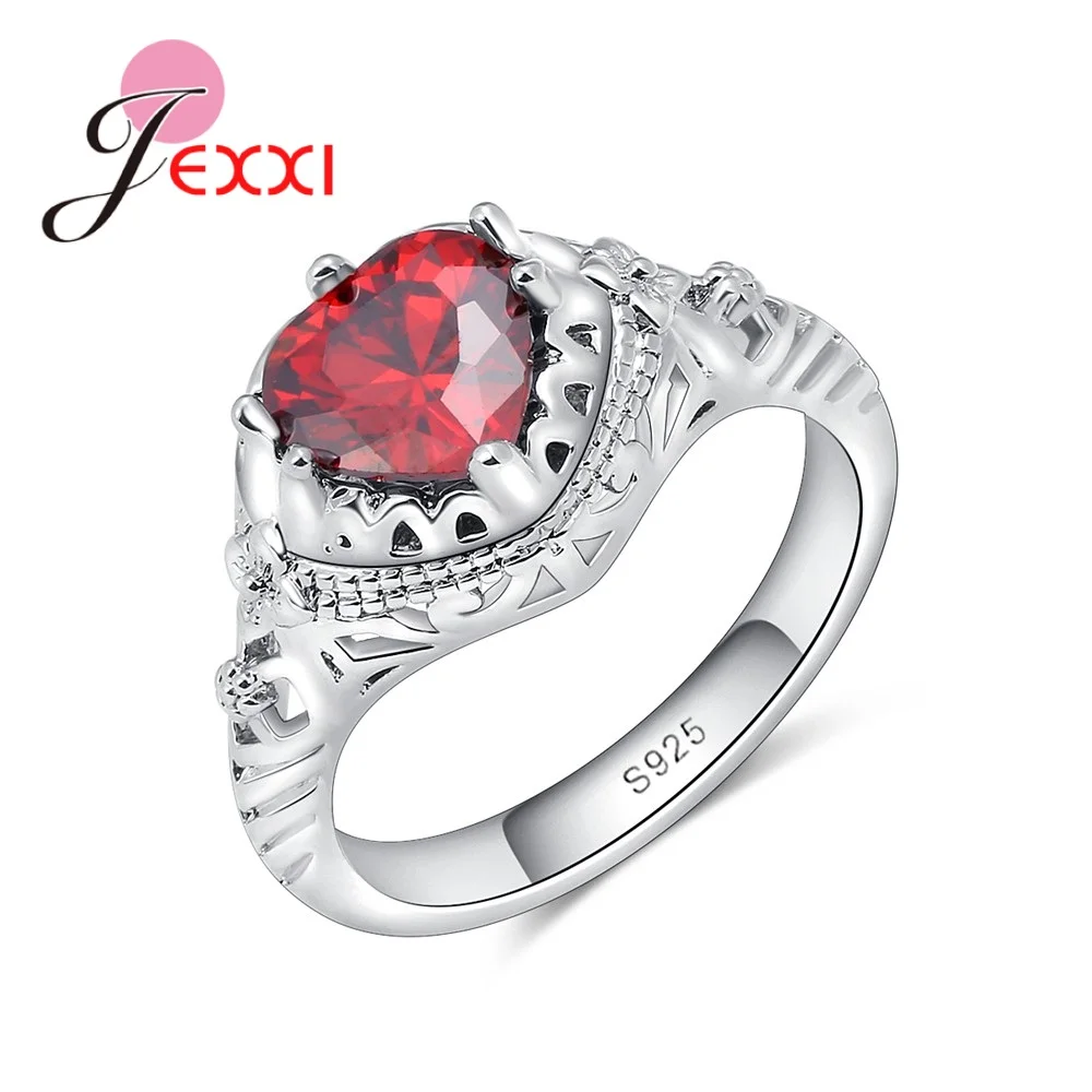 High Grade 925 Sterling Silver Rings Deep Red Shiny AAA+ Rhinestone Heart-Shape Design For Sweet Style Women Girls 
High Grade 925 Sterling Silver Rings Deep Red Shiny AAA+ Rhinestone Heart-Shape Design For Sweet Style Women Girls