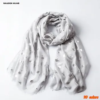 2018 animal flamingo pattern hot stamping silver color hijab scarf women scarves and shawls shiny shimmer design fashion wrap
2018 animal flamingo pattern hot stamping silver color hijab scarf women scarves and shawls shiny shimmer design fashion wrap