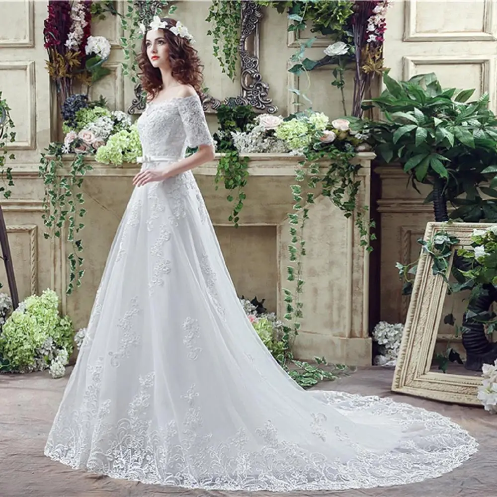 2019 Fashion Spring Summer Lace Ruched Tulle Mermaid Wedding Dress Button White / Ivory Hot Sale vestido de festa curto
2019 Fashion Spring Summer Lace Ruched Tulle Mermaid Wedding Dress Button White / Ivory Hot Sale vestido de festa curto