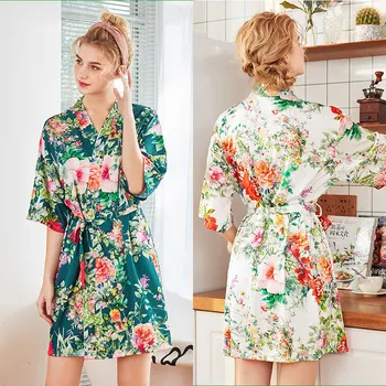 FZSLCYIYI White Bathrobe Bridesmaid Robes Spring And Summer Half Sleeved Household Nightgown For Women Big Flowers Printed Robes
FZSLCYIYI White Bathrobe Bridesmaid Robes Spring And Summer Half Sleeved Household Nightgown For Women Big Flowers Printed Robes