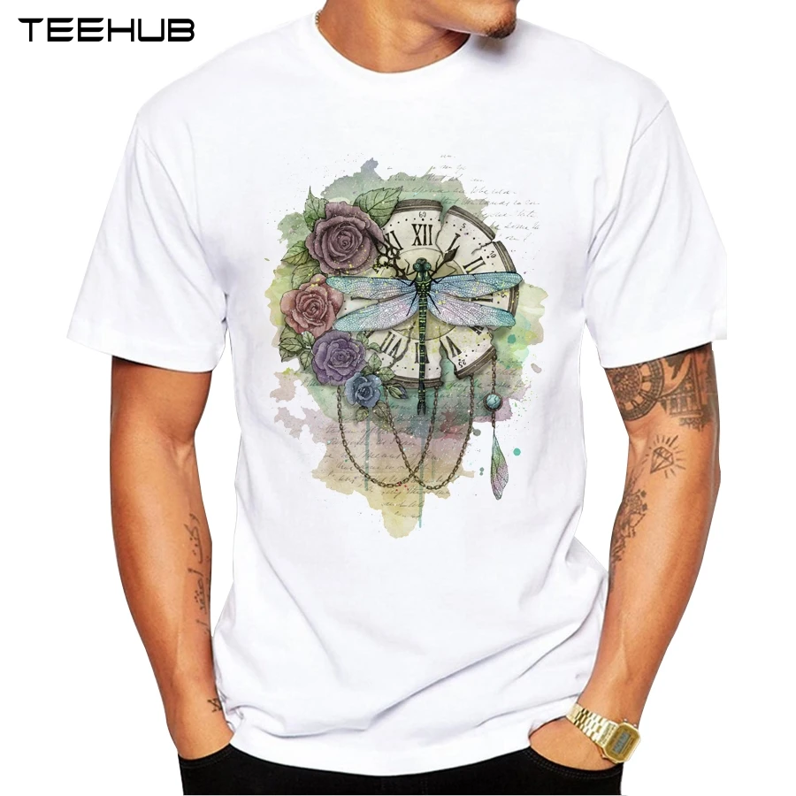 Fashion Time Flies Retro Design Men T-Shirt Short Sleeve Casual Tops Vintage dragonfly On Clock Male T Shirts Funny Cool Tee
Fashion Time Flies Retro Design Men T-Shirt Short Sleeve Casual Tops Vintage dragonfly On Clock Male T Shirts Funny Cool Tee