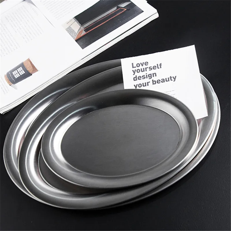 304 Stainless Steel Korea Oval coffee cake plate cup tray steak Pan Fruit Dishes Saucer Tea Tray Dessert Plate Tableware Set
304 Stainless Steel Korea Oval coffee cake plate cup tray steak Pan Fruit Dishes Saucer Tea Tray Dessert Plate Tableware Set