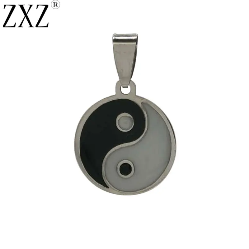 ZXZ Нержавеющая сталь Эмаль Китай Инь Ян кулон для Тай Чи DIY ожерелье ювелирных