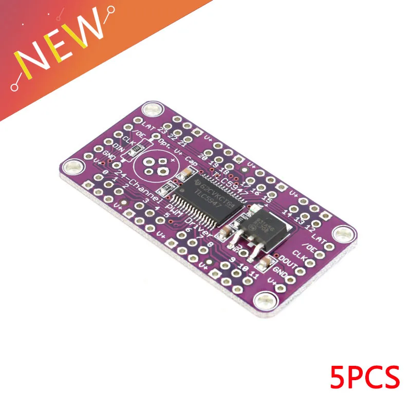 5Pcs TLC5947 12-Bit 24-Channel PWM LED Driver Module With Internal Oscillator 12 Bit 3-5.5V
5Pcs TLC5947 12-Bit 24-Channel PWM LED Driver Module With Internal Oscillator 12 Bit 3-5.5V