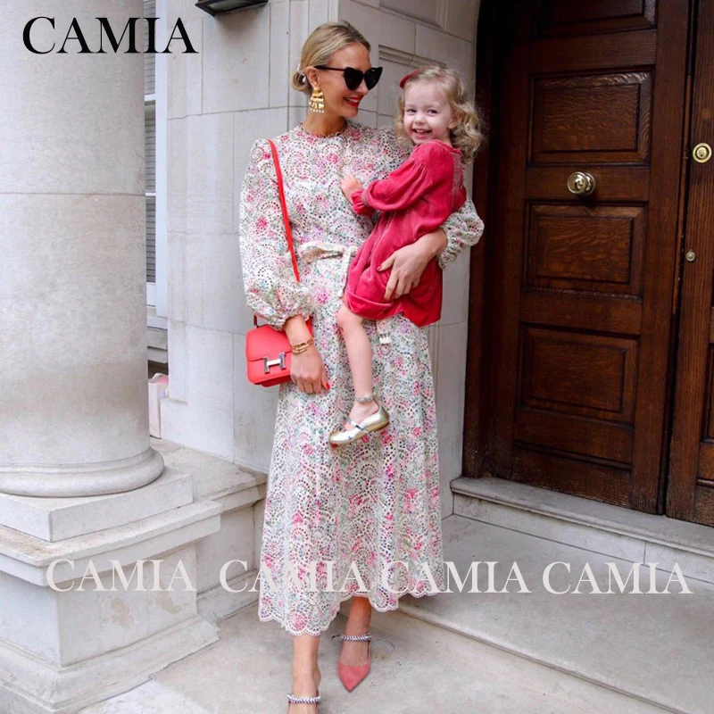 CAMIA Vintage Hollow Out Print O Neck Lantern Sleeve High Waist ZIM Boho dress A-line The Dresses New
CAMIA Vintage Hollow Out Print O Neck Lantern Sleeve High Waist ZIM Boho dress A-line The Dresses New
