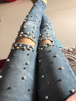 Beadeding Hole Jeans 2018 New Fashion mid Waist Elasticity Pants Spring Summer Classic Casual Jeans Women
Beadeding Hole Jeans 2018 New Fashion mid Waist Elasticity Pants Spring Summer Classic Casual Jeans Women