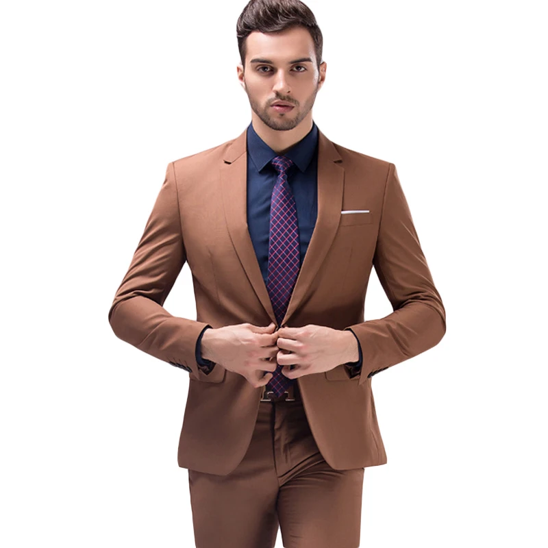 Jacket+Pants Brown Green Burgundy Black Pink Suits Men 2019 Brand Slim Fit Groom Wedding Suit Korean Fashion Party Prom Wear
Jacket+Pants Brown Green Burgundy Black Pink Suits Men 2019 Brand Slim Fit Groom Wedding Suit Korean Fashion Party Prom Wear