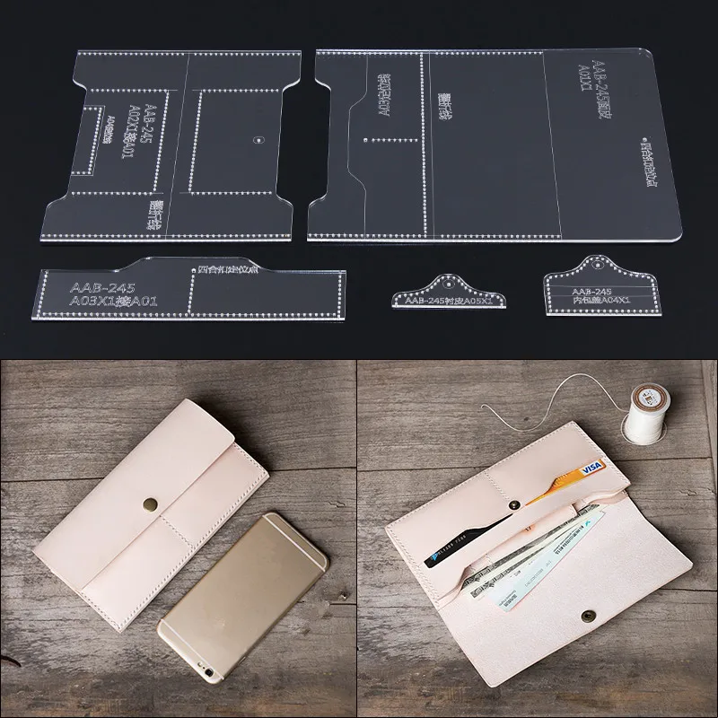 1 set Acrylic Template Leather Sewing Pattern DIY Making Long Wallet Lady Clutch Purse Leather Craft Tools 20*9.5*2cm
1 set Acrylic Template Leather Sewing Pattern DIY Making Long Wallet Lady Clutch Purse Leather Craft Tools 20*9.5*2cm