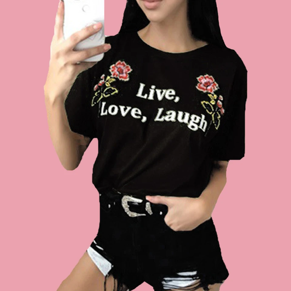 Floral Tee Harajuku 2xl Rose T Shirt Vetement Femme 2019 New Letter Print Female T Shirt Women Cotton T Shirt Short Sleeve Dames
Floral Tee Harajuku 2xl Rose T Shirt Vetement Femme 2019 New Letter Print Female T Shirt Women Cotton T Shirt Short Sleeve Dames