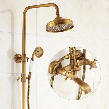 Bathroom Retro antique copper Brass Bathtub Shower Set Wall Mounted Rainfall Shower Mixer Tap Faucet 3-functions Mixer Valve
Bathroom Retro antique copper Brass Bathtub Shower Set Wall Mounted Rainfall Shower Mixer Tap Faucet 3-functions Mixer Valve