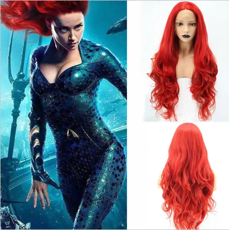 Aquaman Mera Cosplay Wig American Anime Movie 75 cm Long Curly Wavy Heat Resistant Synthetic Hair Women Costume Party Wig Red 
Aquaman Mera Cosplay Wig American Anime Movie 75 cm Long Curly Wavy Heat Resistant Synthetic Hair Women Costume Party Wig Red