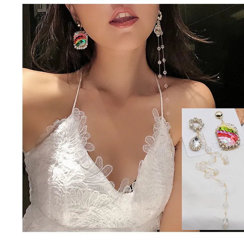 2019 New Korea Asymmetry Colorful Shiny Sequin Drop Earrings For Women Crystal Tassel Long Pendientes Holiday Jewelry 5B3019
2019 New Korea Asymmetry Colorful Shiny Sequin Drop Earrings For Women Crystal Tassel Long Pendientes Holiday Jewelry 5B3019