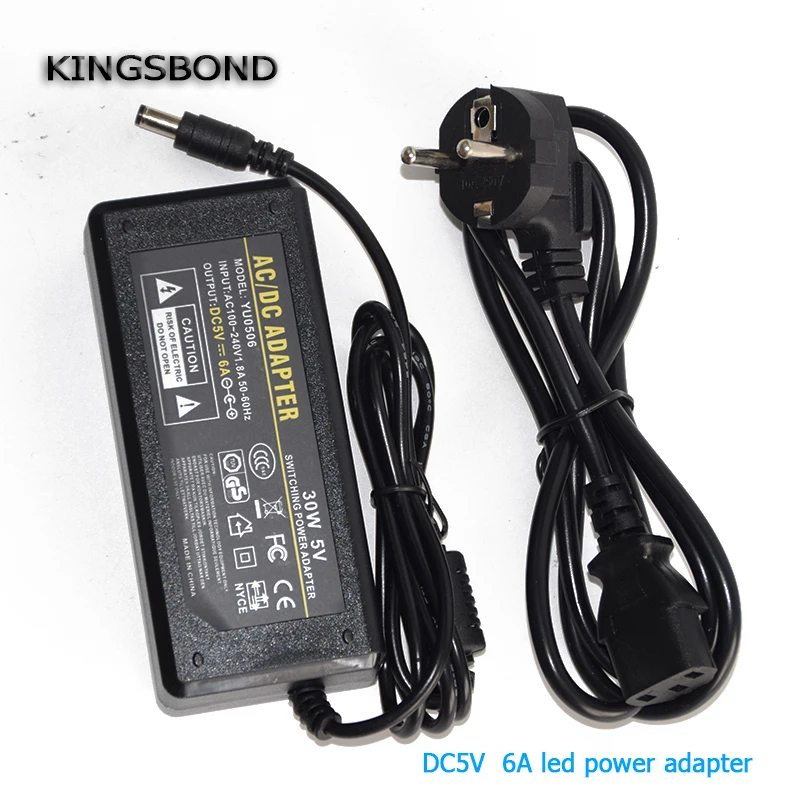 EU Plug AC110V 220V to DC 5V 6A Power Adapter 30W LED transformer led strip Converter Adapter power supply
EU Plug AC110V 220V to DC 5V 6A Power Adapter 30W LED transformer led strip Converter Adapter power supply