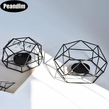 Peandim Geometry Small Tealight Candle Holders Tabletop Aritist Craft Black Metal Wire Candlestick Home Decor Valentine's Gift
Peandim Geometry Small Tealight Candle Holders Tabletop Aritist Craft Black Metal Wire Candlestick Home Decor Valentine's Gift