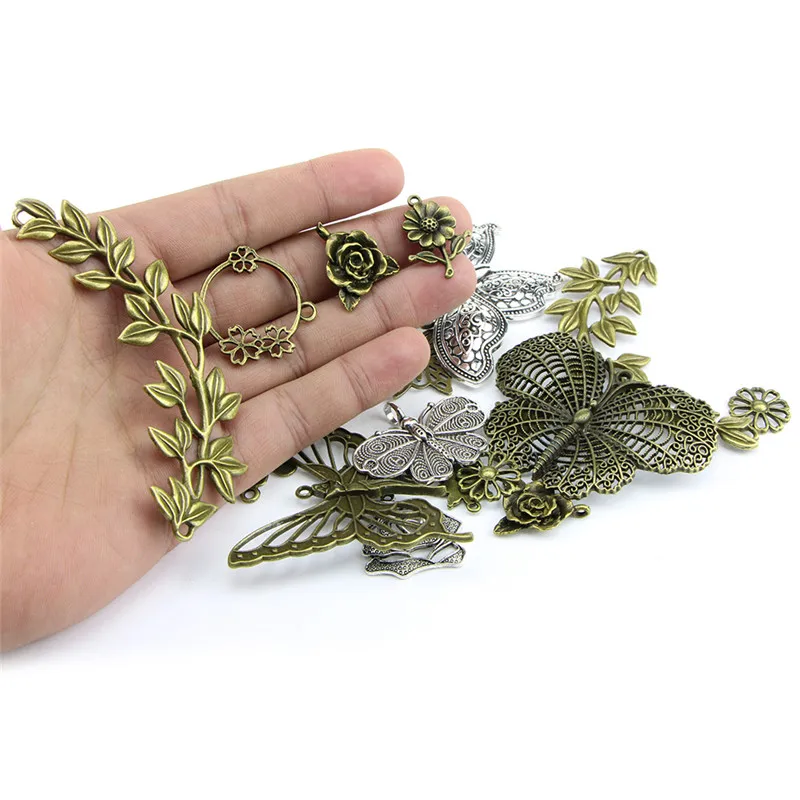 29pcs/set Mixed Butterfly Flower Leaves Pendant Antique Bronze Mini Charms Simulated Suspension Necklace Jewelry Accessory
29pcs/set Mixed Butterfly Flower Leaves Pendant Antique Bronze Mini Charms Simulated Suspension Necklace Jewelry Accessory