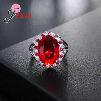Simple Oval Red Austrian Crystal 925 Sterling Silver Engagement Rings For Lady Cubic Zircon Bridal Wedding Ring Women Gift
Simple Oval Red Austrian Crystal 925 Sterling Silver Engagement Rings For Lady Cubic Zircon Bridal Wedding Ring Women Gift