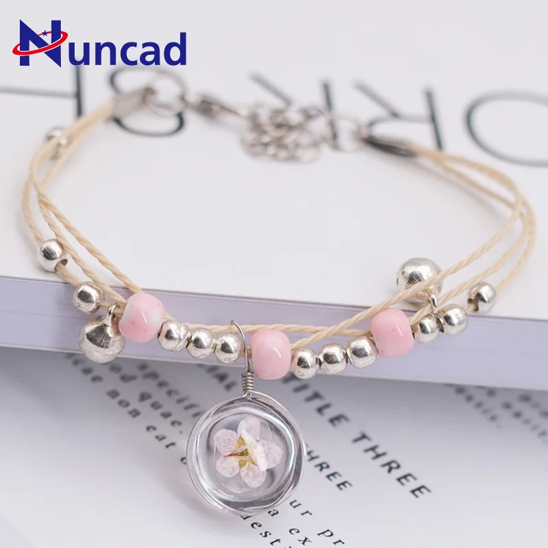 Summer Style Glass Ball Woven Bracelet Weave Lucky Flower Bracelets Handmade Dried Flowers Glass Beads Bracelet Women Jewelry
Summer Style Glass Ball Woven Bracelet Weave Lucky Flower Bracelets Handmade Dried Flowers Glass Beads Bracelet Women Jewelry