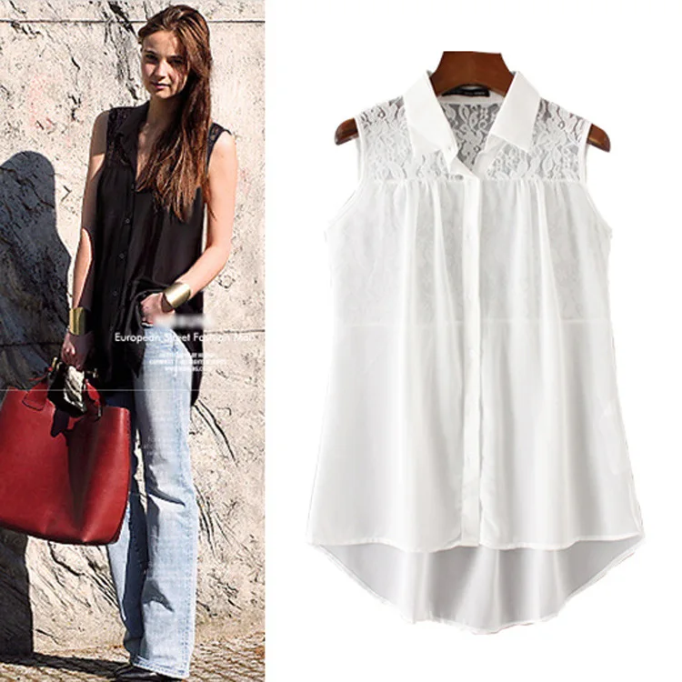 2019 Summer New Women Blouses Chiffon White Girls Clothes Long Blouse sleeveless shirt WCS36207 
2019 Summer New Women Blouses Chiffon White Girls Clothes Long Blouse sleeveless shirt WCS36207