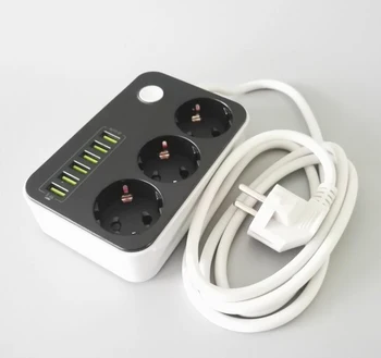 3 EU power strip socket outlet 6 USB adapter wall charger dock 5V 3.4A surge protector extension strip for phone camera home
3 EU power strip socket outlet 6 USB adapter wall charger dock 5V 3.4A surge protector extension strip for phone camera home