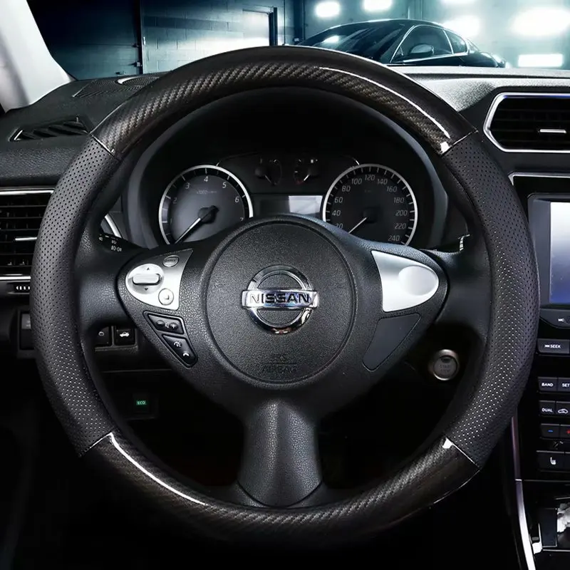 Car Steering-wheels Cover 38cm 15" for Nissan March Maxima Note/Versa Pulsar C12 Tiida Sentra/Sylphy/Pulsar B17 Navara NP200
Car Steering-wheels Cover 38cm 15" for Nissan March Maxima Note/Versa Pulsar C12 Tiida Sentra/Sylphy/Pulsar B17 Navara NP200