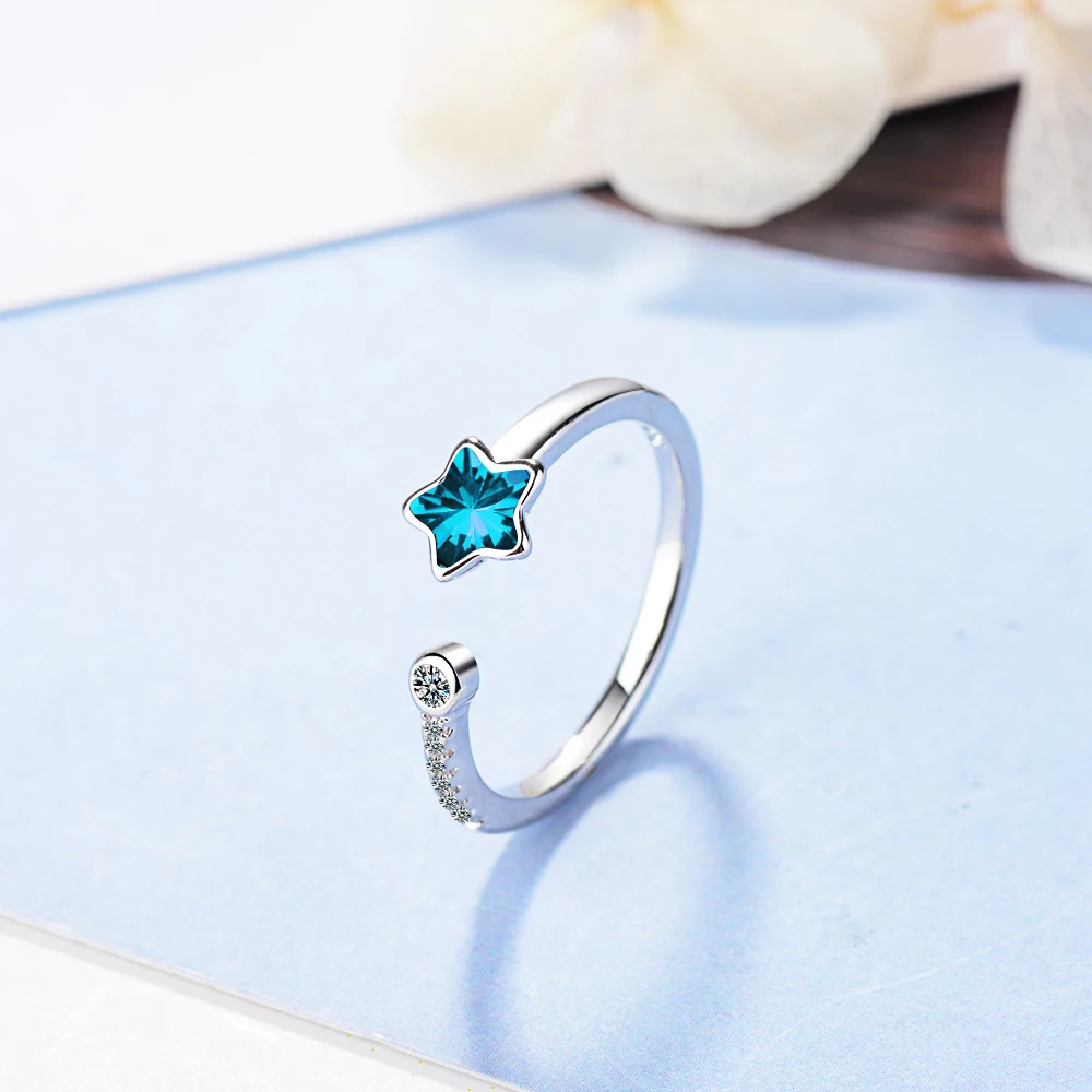 925 Sterling Silver Blue Star Rings for Women Men Adjustable Silver Rings Jewelry Femme anel Bague anillos
925 Sterling Silver Blue Star Rings for Women Men Adjustable Silver Rings Jewelry Femme anel Bague anillos