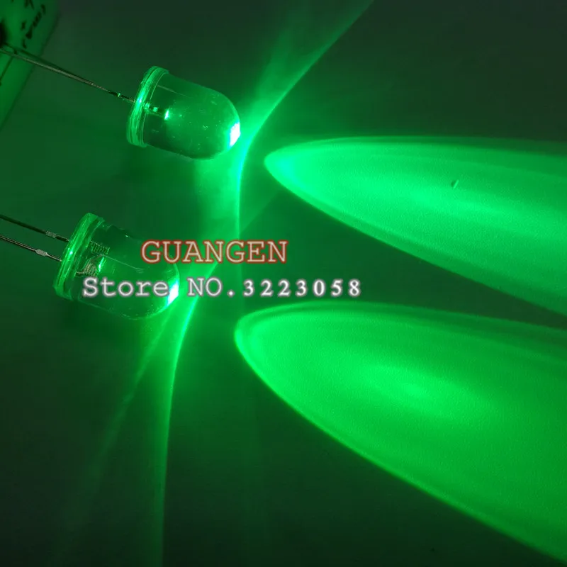 500pcs LED 10mm Green Transparent 20mA 3V Ultra Bright Round 10 mm LED Light Emitting Diode Lamp Water Clear Through Hole Bulb
500pcs LED 10mm Green Transparent 20mA 3V Ultra Bright Round 10 mm LED Light Emitting Diode Lamp Water Clear Through Hole Bulb