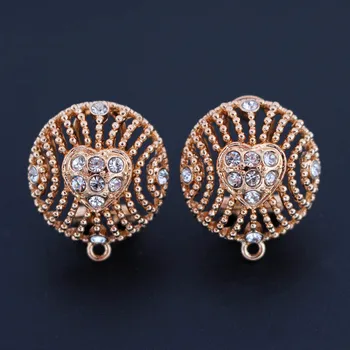 Earrings Post Connectors Linker Gold color Filigree Circle Black CZ Paved Base Metal for Women Dangle Hanging Earrings Making
Earrings Post Connectors Linker Gold color Filigree Circle Black CZ Paved Base Metal for Women Dangle Hanging Earrings Making