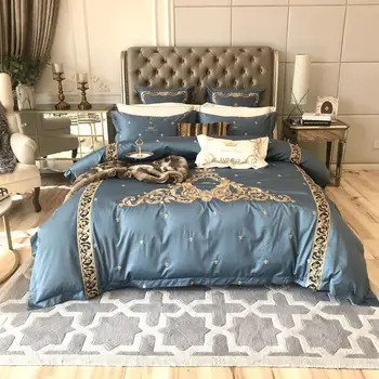 1000TC Egyptian Cotton Embroidery Luxury Bedding Set Queen King size Bed set Classical Europe duvet cover bedclothes Pillowcase
1000TC Egyptian Cotton Embroidery Luxury Bedding Set Queen King size Bed set Classical Europe duvet cover bedclothes Pillowcase