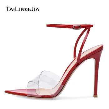 Women Cross Tied High Heel Sandals Transparent PVC Dress Shoes Pointy Bottom Plexi Heels Ladies Stiletto Heel Summer Shoes 2018
Women Cross Tied High Heel Sandals Transparent PVC Dress Shoes Pointy Bottom Plexi Heels Ladies Stiletto Heel Summer Shoes 2018