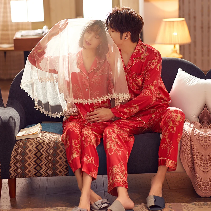 JRMISSLI Red Couple Pajama Sets Silk Satin Pijamas Sleepwear Home Suit Pyjama For Lover Man Woman Lovers' Clothes
JRMISSLI Red Couple Pajama Sets Silk Satin Pijamas Sleepwear Home Suit Pyjama For Lover Man Woman Lovers' Clothes