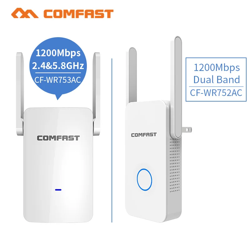 1200Mbps Dual Band AC Wireless 2.4G / 5G Wifi Repeater 2 High Antenna Bridge Signal Amplifier Wired Router wi fi Access Point AP
1200Mbps Dual Band AC Wireless 2.4G / 5G Wifi Repeater 2 High Antenna Bridge Signal Amplifier Wired Router wi fi Access Point AP