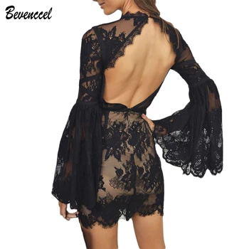 2020 New Elegant Women Dresses Sexy Summer Long Flare Sleeve Backless Lace Patchwork Bandage Dress Cocktail Party Dress Vestidos
2020 New Elegant Women Dresses Sexy Summer Long Flare Sleeve Backless Lace Patchwork Bandage Dress Cocktail Party Dress Vestidos