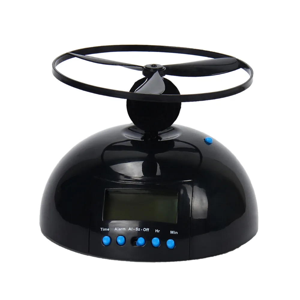 Фото Creative Helicopter Style LED Display Alarm Clock Modern Black Desktop Digital Table for Kids Children Schoolboys 35T8YK | Дом и сад